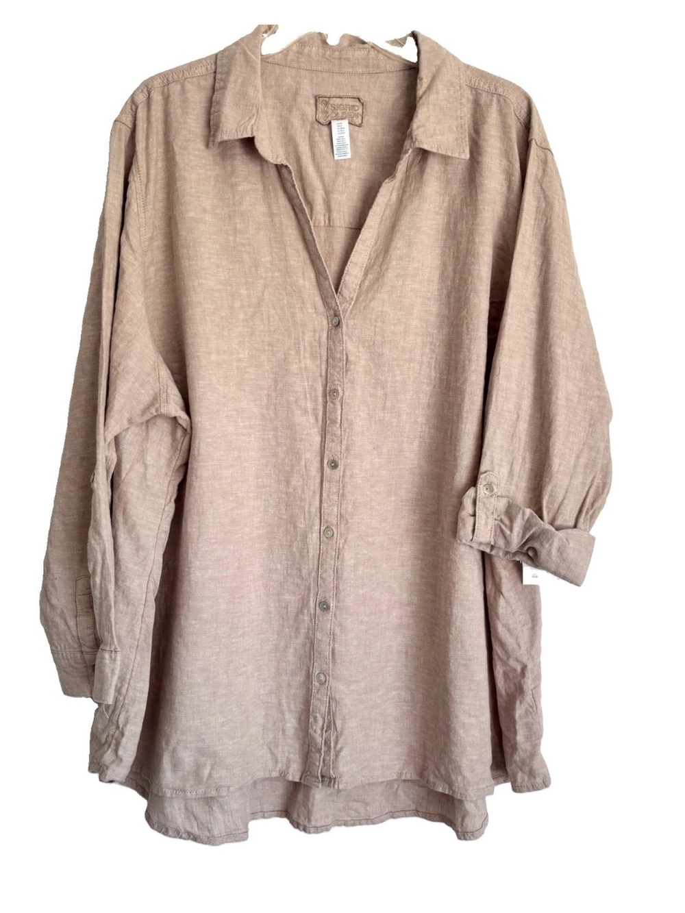 Sigrid Olsen Linen Blend Button Down Top Blouse NWT